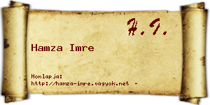 Hamza Imre névjegykártya